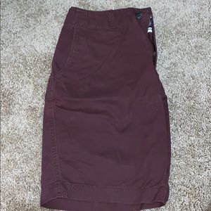 Maroon Flat Front Shorts